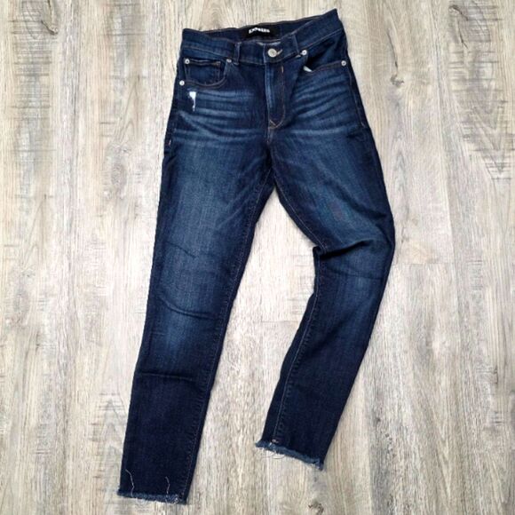 Express Super Stretch High Rise Skinny Legging Jean Size 0 - Picture 1 of 8